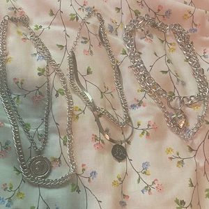 3 piece set of double chain necklaces